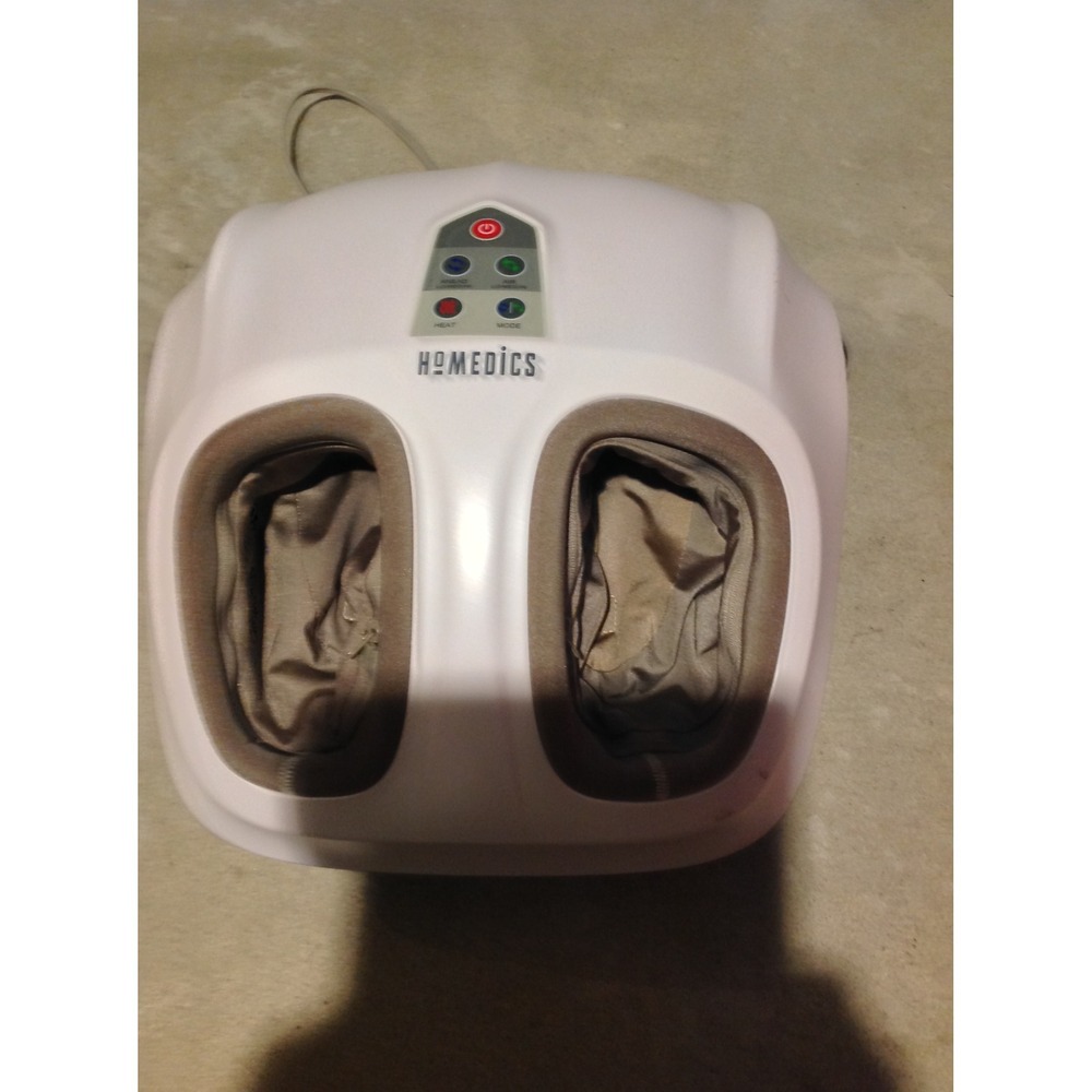HoMedics Air Compression Foot Massager with Heat White Gray FMS-351HJ